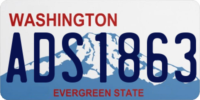WA license plate ADS1863