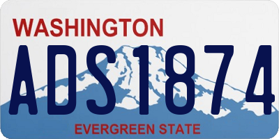 WA license plate ADS1874