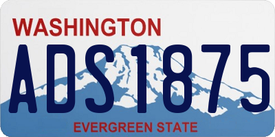 WA license plate ADS1875
