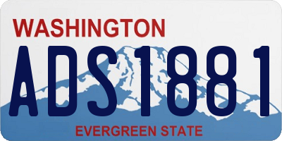 WA license plate ADS1881