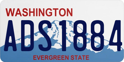 WA license plate ADS1884