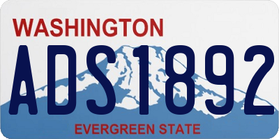 WA license plate ADS1892