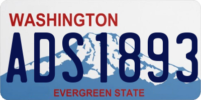 WA license plate ADS1893