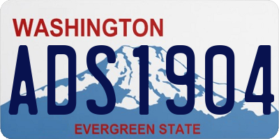WA license plate ADS1904