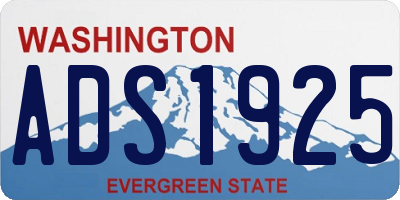 WA license plate ADS1925