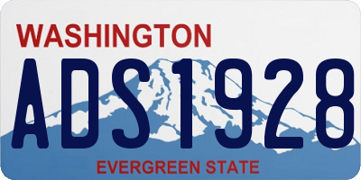 WA license plate ADS1928
