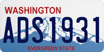WA license plate ADS1931