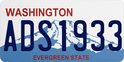 WA license plate ADS1933