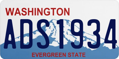 WA license plate ADS1934