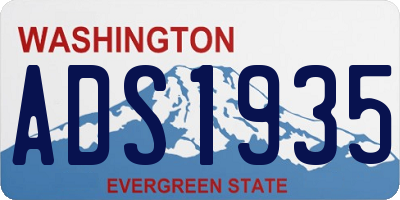 WA license plate ADS1935