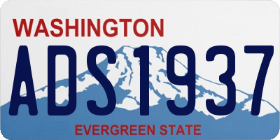 WA license plate ADS1937