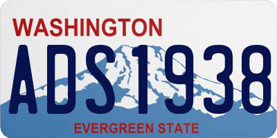WA license plate ADS1938