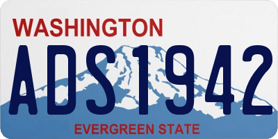 WA license plate ADS1942