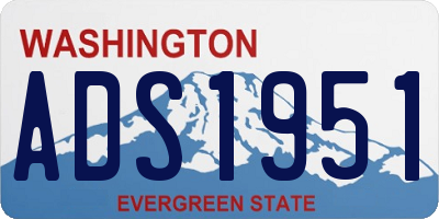 WA license plate ADS1951