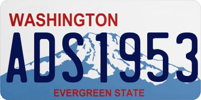 WA license plate ADS1953