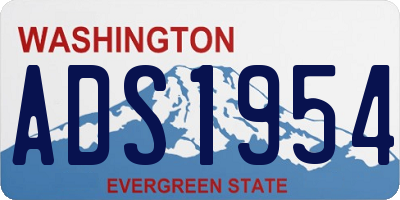 WA license plate ADS1954