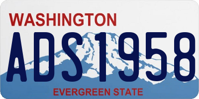 WA license plate ADS1958