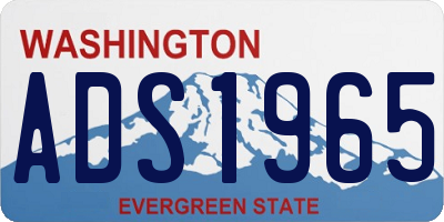 WA license plate ADS1965