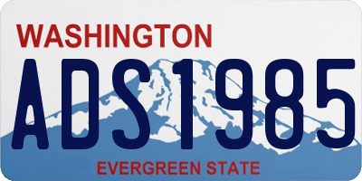 WA license plate ADS1985