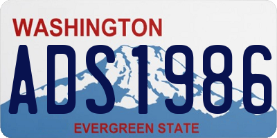 WA license plate ADS1986