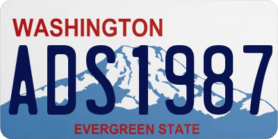 WA license plate ADS1987