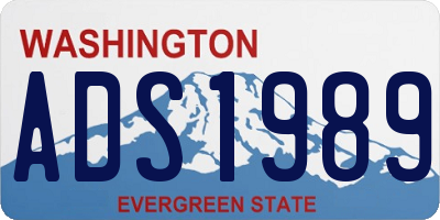 WA license plate ADS1989