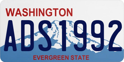 WA license plate ADS1992