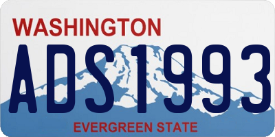 WA license plate ADS1993