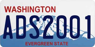 WA license plate ADS2001