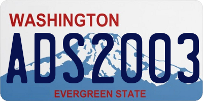 WA license plate ADS2003