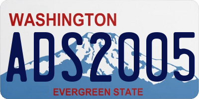 WA license plate ADS2005