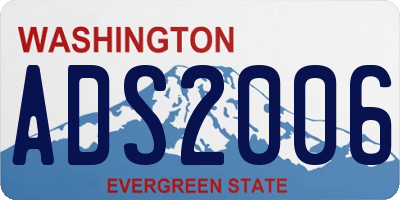 WA license plate ADS2006
