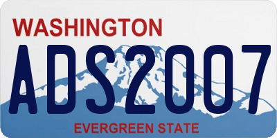 WA license plate ADS2007