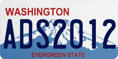 WA license plate ADS2012