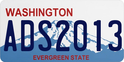 WA license plate ADS2013