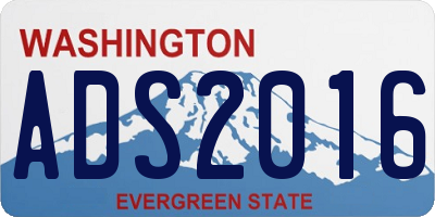 WA license plate ADS2016