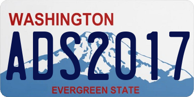 WA license plate ADS2017