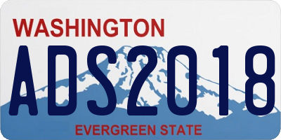WA license plate ADS2018