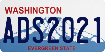WA license plate ADS2021