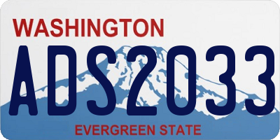WA license plate ADS2033