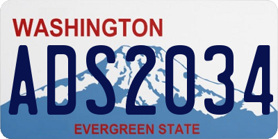 WA license plate ADS2034