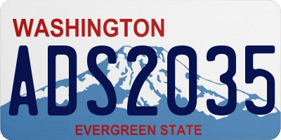 WA license plate ADS2035