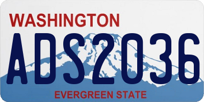 WA license plate ADS2036