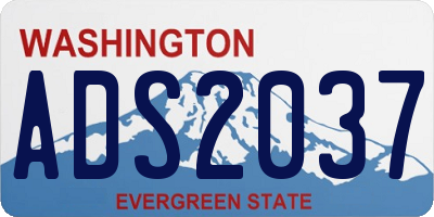 WA license plate ADS2037