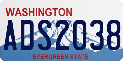 WA license plate ADS2038