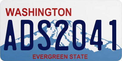 WA license plate ADS2041