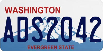 WA license plate ADS2042