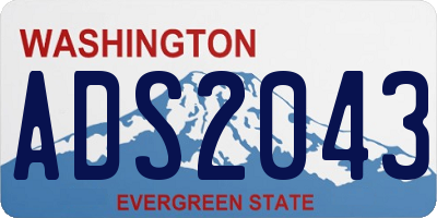 WA license plate ADS2043