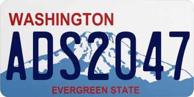 WA license plate ADS2047