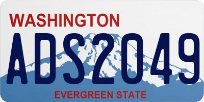 WA license plate ADS2049